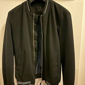 Zara Black Bomber Jacket Men Size S